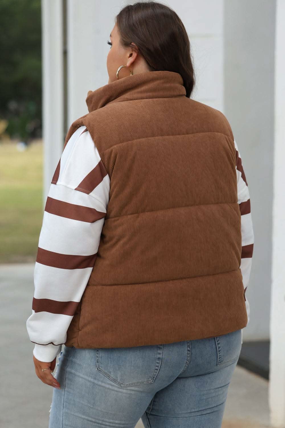 Cozy coffee corduroy vest - Love Salve